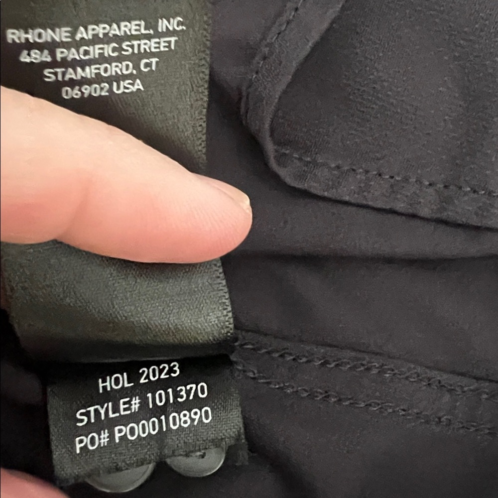 RHONE Men's Black Long Sleeve Performance Dress Shirt - Picture 7 of 7